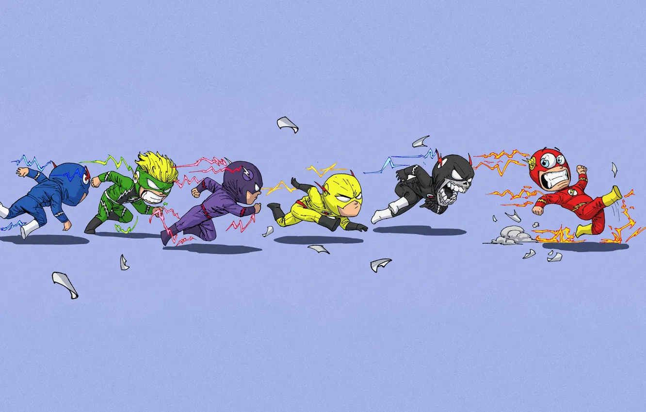Photo wallpaper speed, minimalism, chibi, characters, Concept Art, Flash, Characters, Flash
