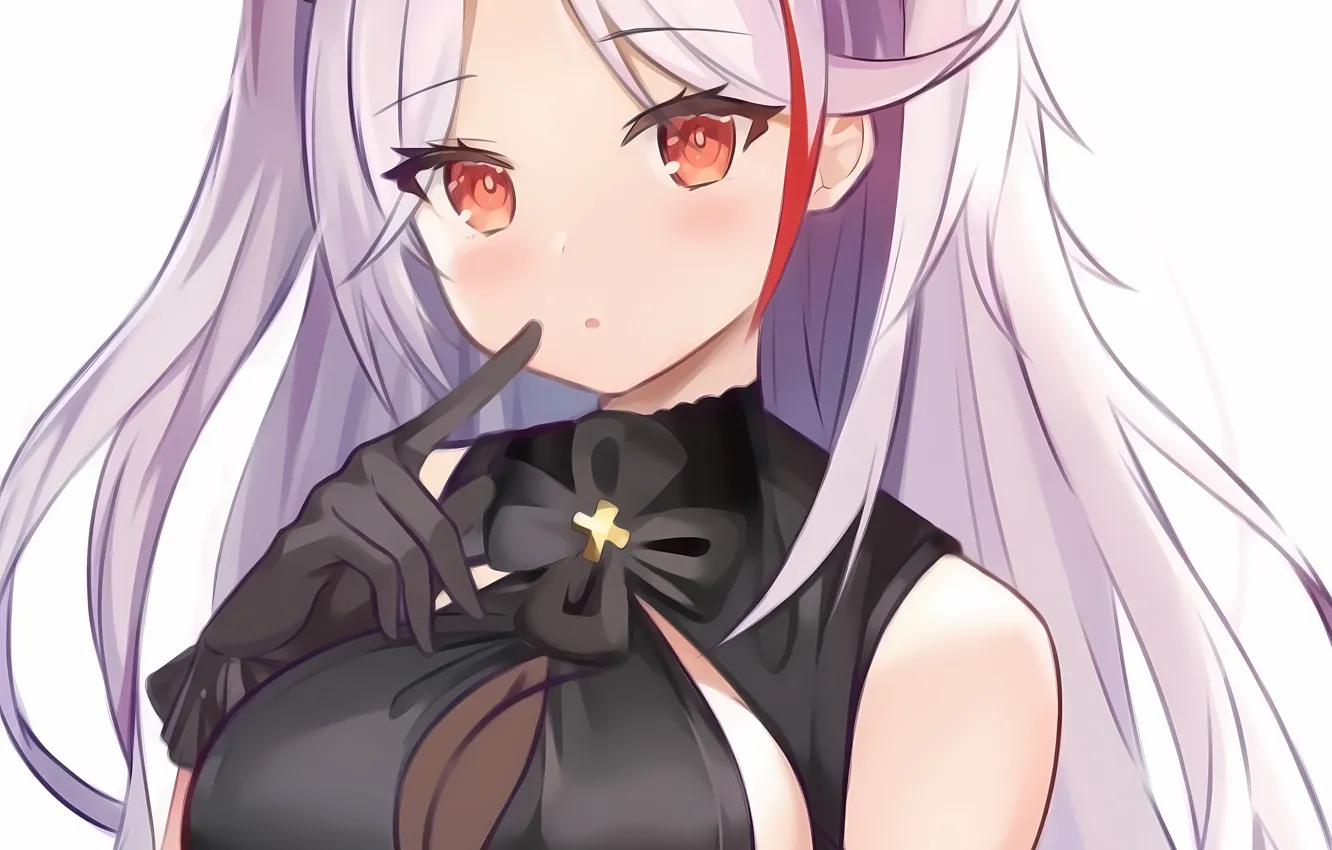 Photo wallpaper girl, sexy, cleavage, blouse, pink hair, long hair, boobs, anime