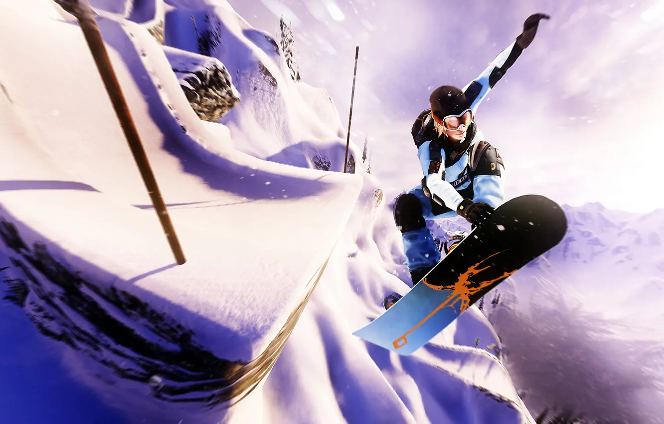 Photo wallpaper snow, mountains, snowboard, xbox, elise, SSX