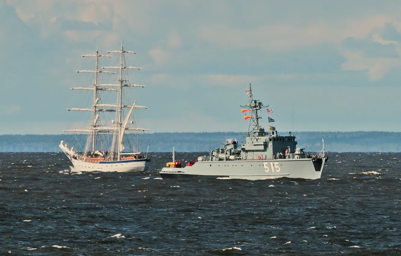 Photo wallpaper Russia, brig, minesweeper, Paul Know