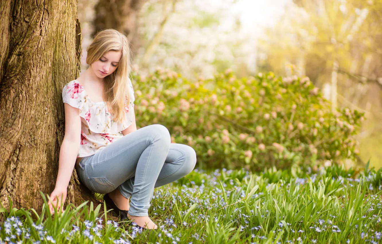 Photo wallpaper summer, girl, nature