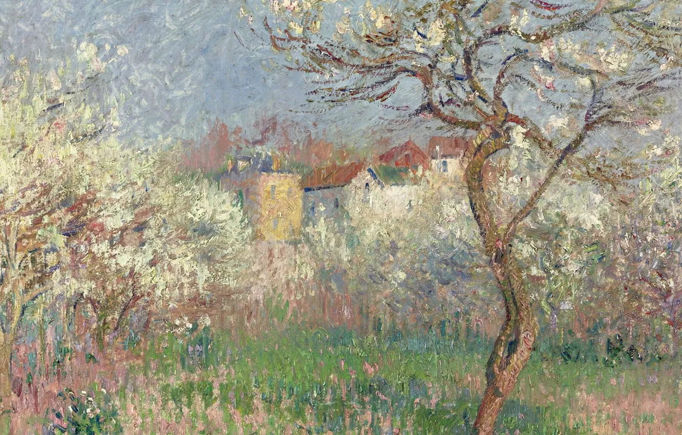 Photo wallpaper landscape, home, picture, garden, Gustave Loiseau, Gustave Loiseau, Spring. The Surroundings Of PONTOISE