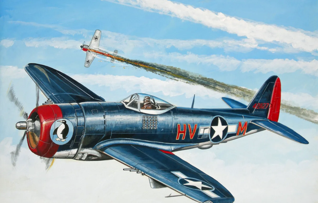 Photo wallpaper aviation, war, battle, USA, the plane, aircraft, war, art