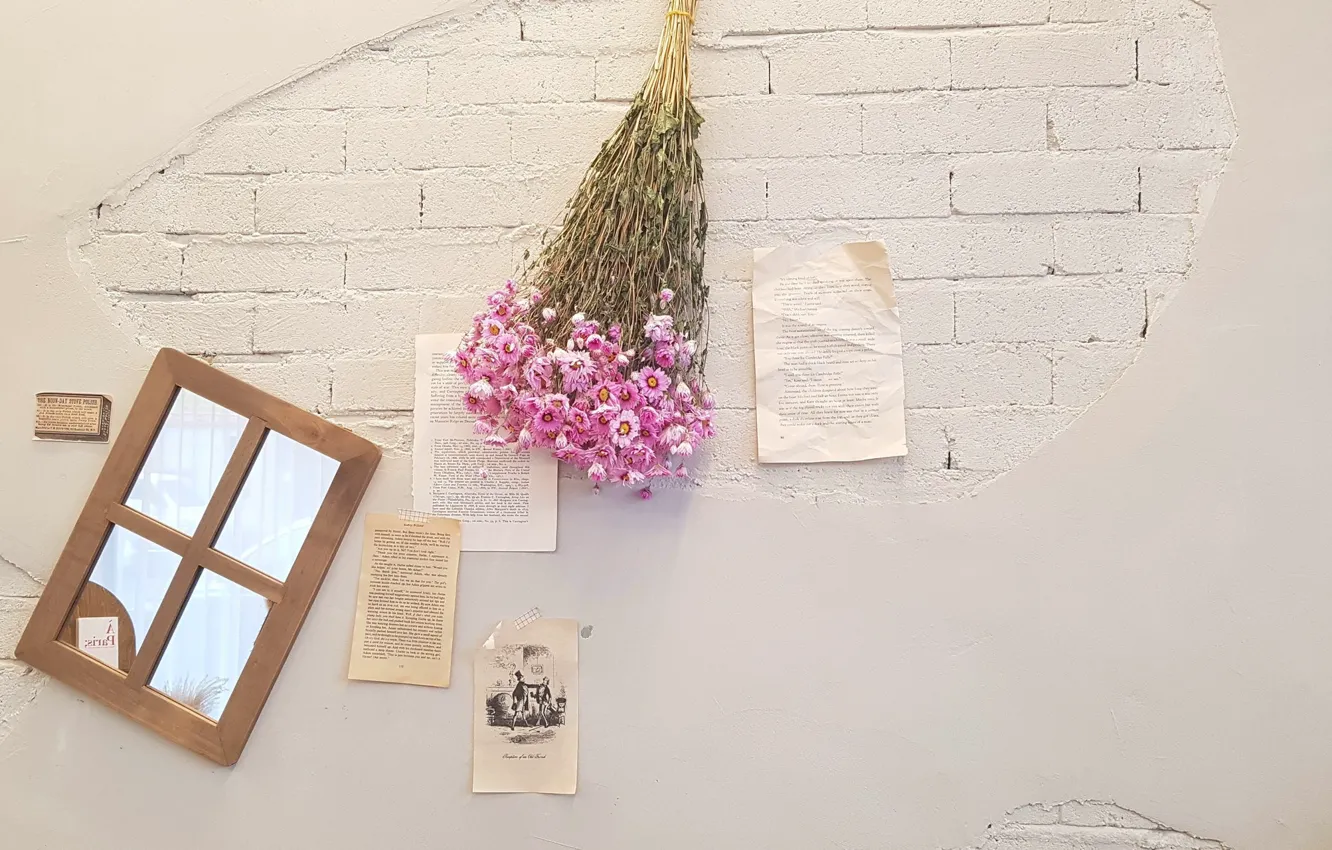Photo wallpaper Flower, Wall, Creative, Interior, Mood