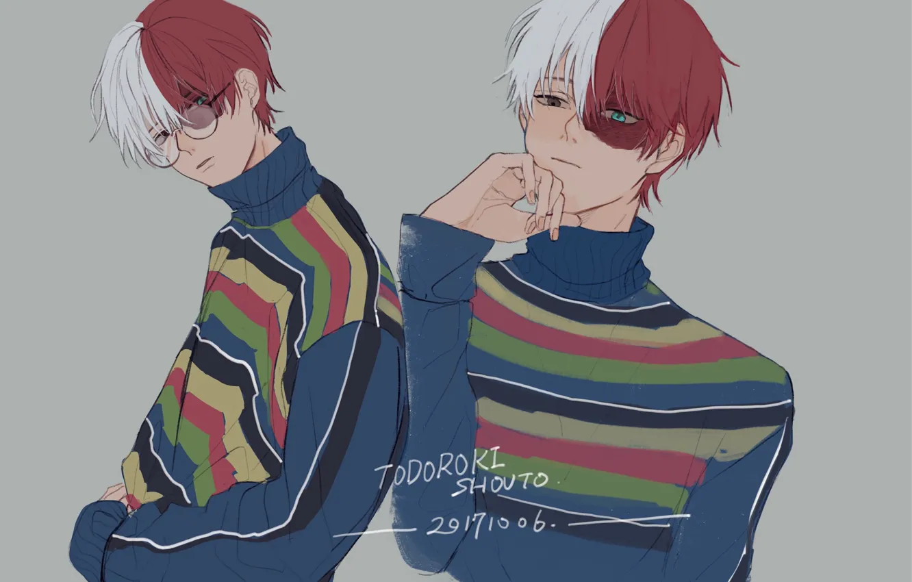 Photo wallpaper guy, sweater, Boku no Hero Academy, My hero Academy, My Hero Academia, Todoroki Shoto