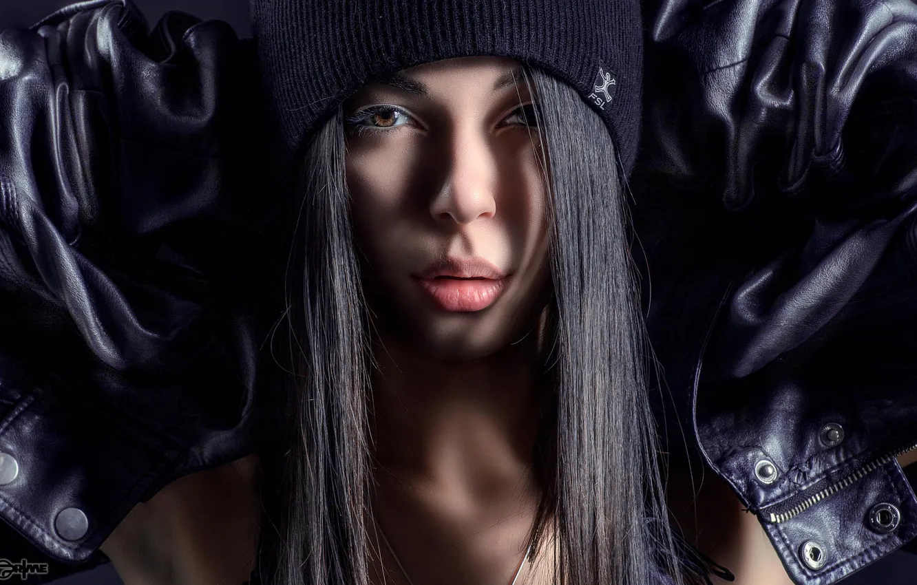 Photo wallpaper look, girl, passion, hat, lips, beauty, photographer, sexy