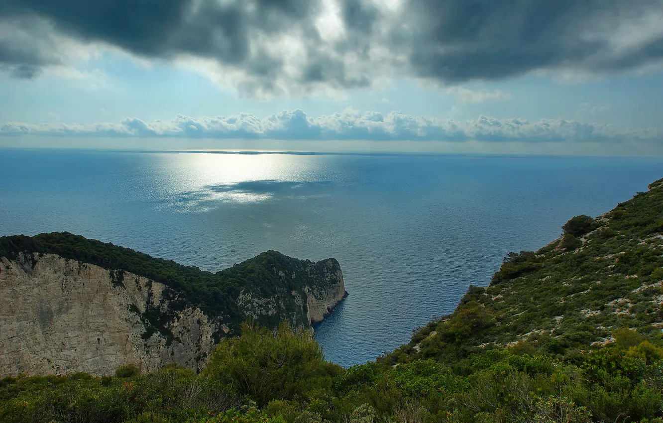 Photo wallpaper sea, landscape, mountains, nature, cliffs