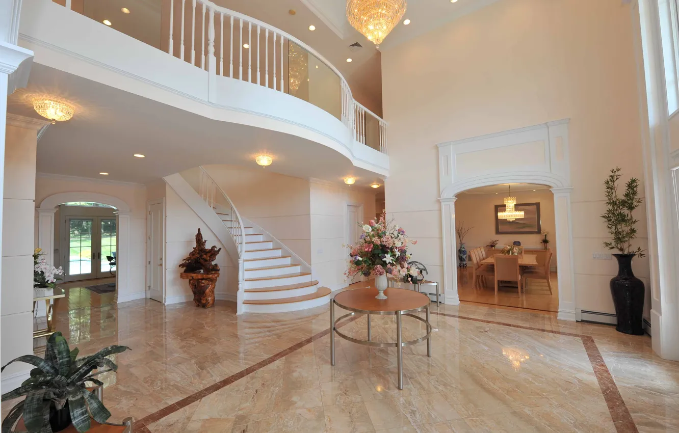 Photo wallpaper design, style, Villa, interior, hall, villa, New Jersey, living space