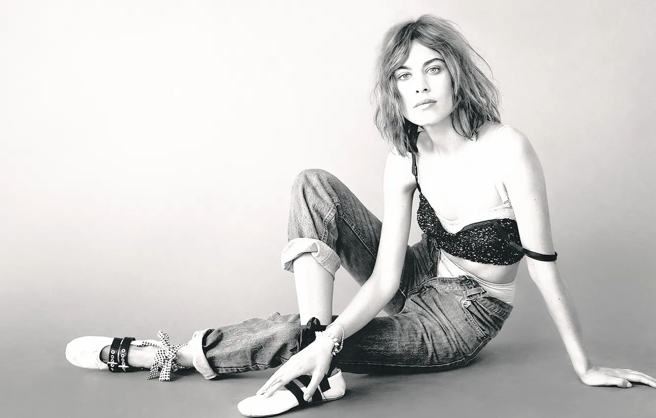 Photo wallpaper photoshoot, Glamour, 2016, Alexa Chung, Alexa Chung