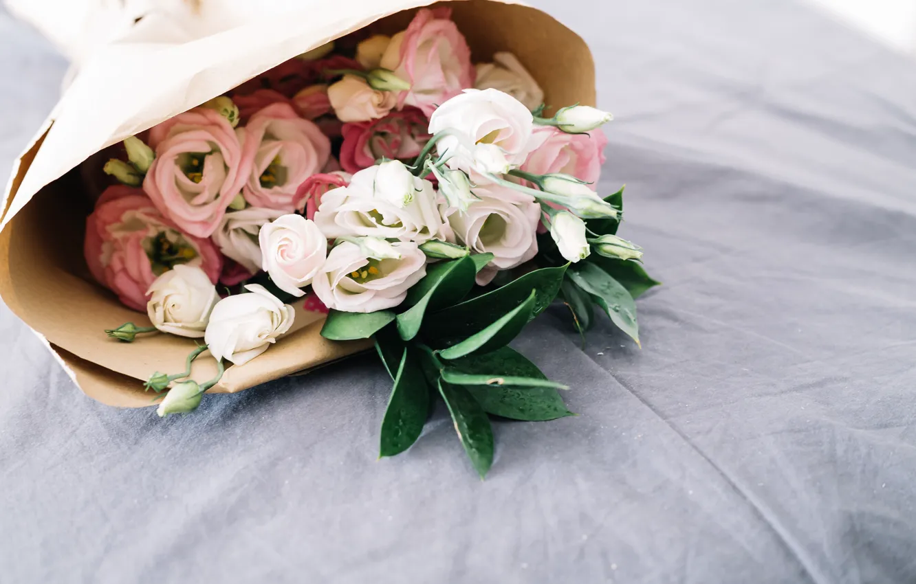 Photo wallpaper flowers, bouquet, eustoma