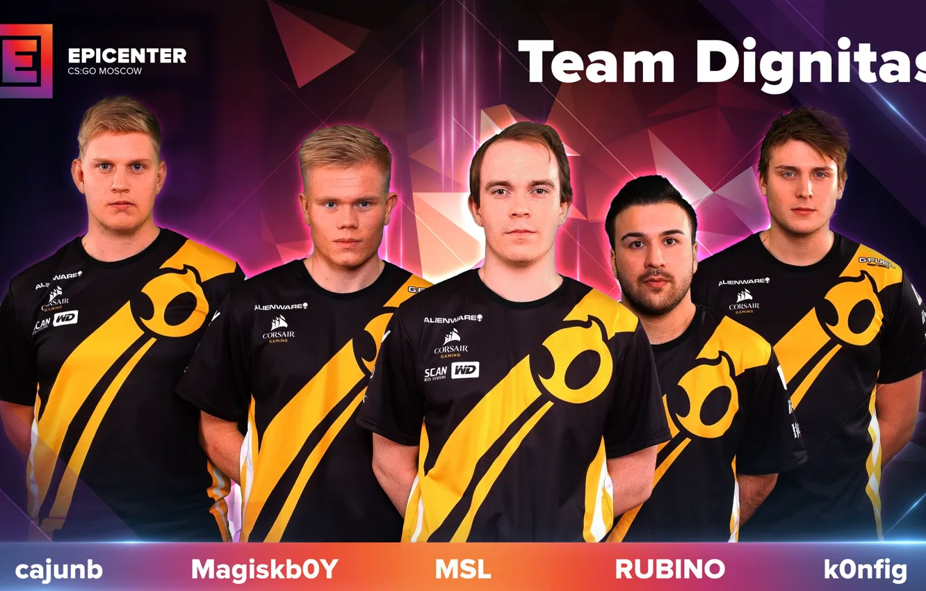 Photo wallpaper Team, MSL, Denmark, CS:GO, Global Offensive, Dignitas, rubino, k0nfig