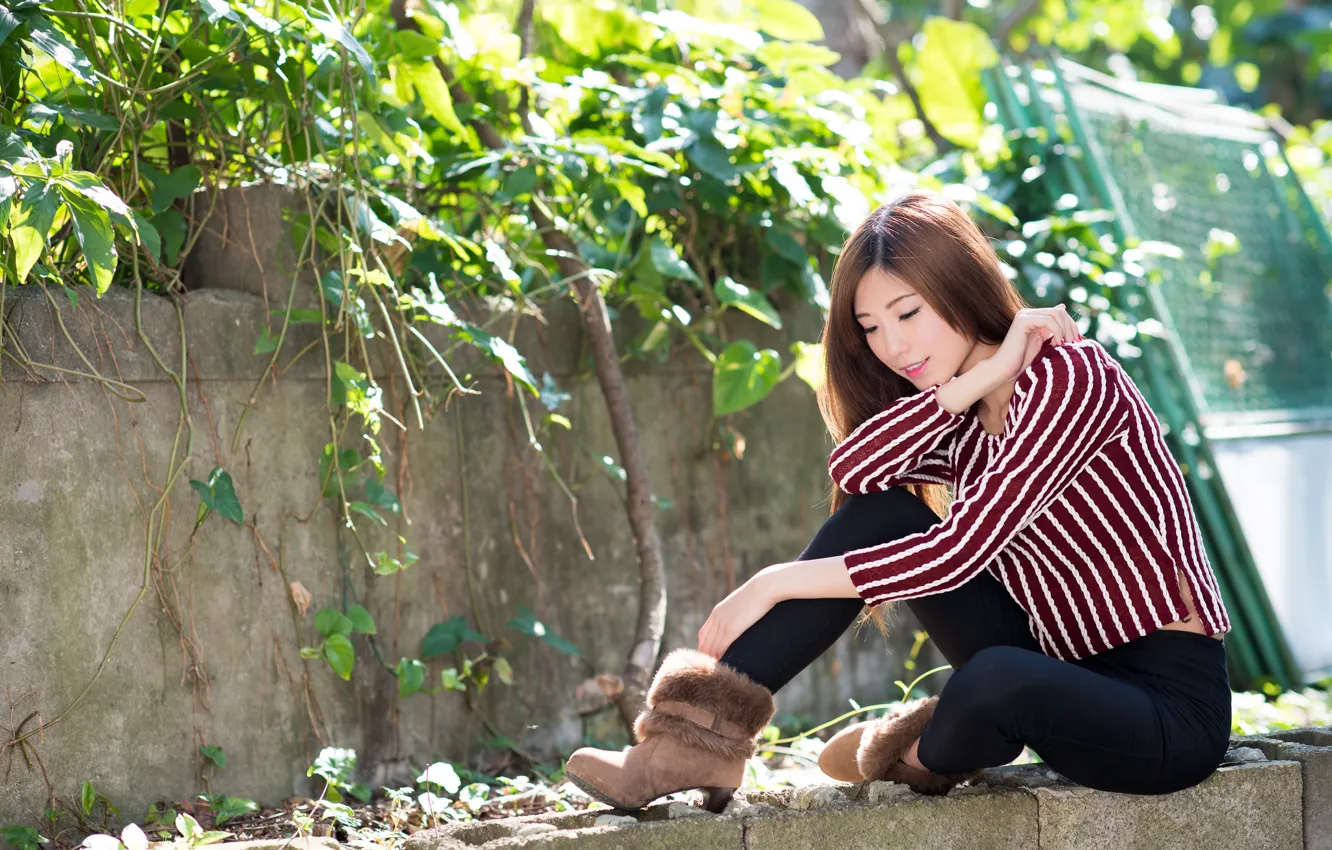 Photo wallpaper summer, look, girl, face, hair, figure, Asian