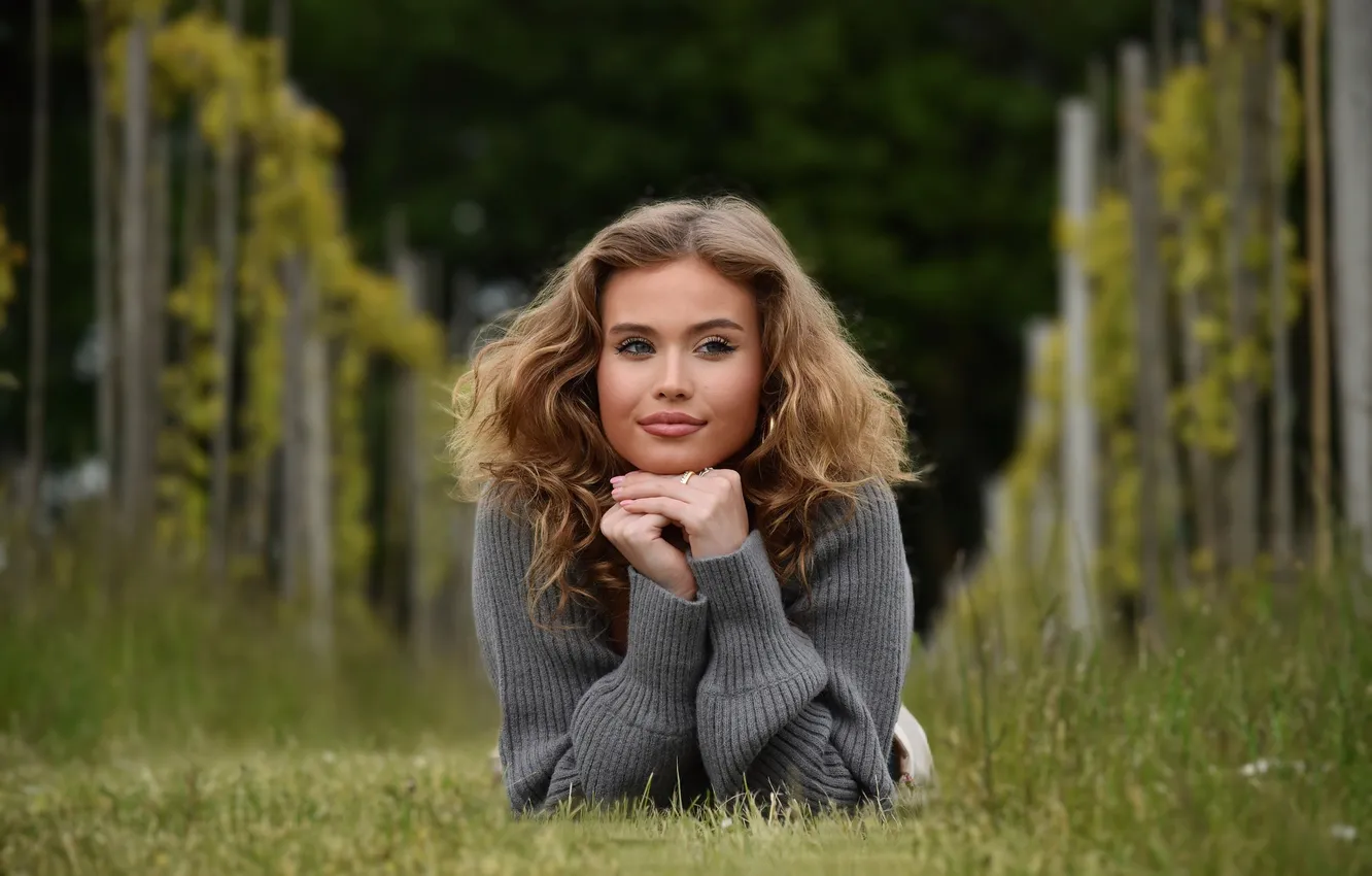 Photo wallpaper look, girl, sweetheart, hair