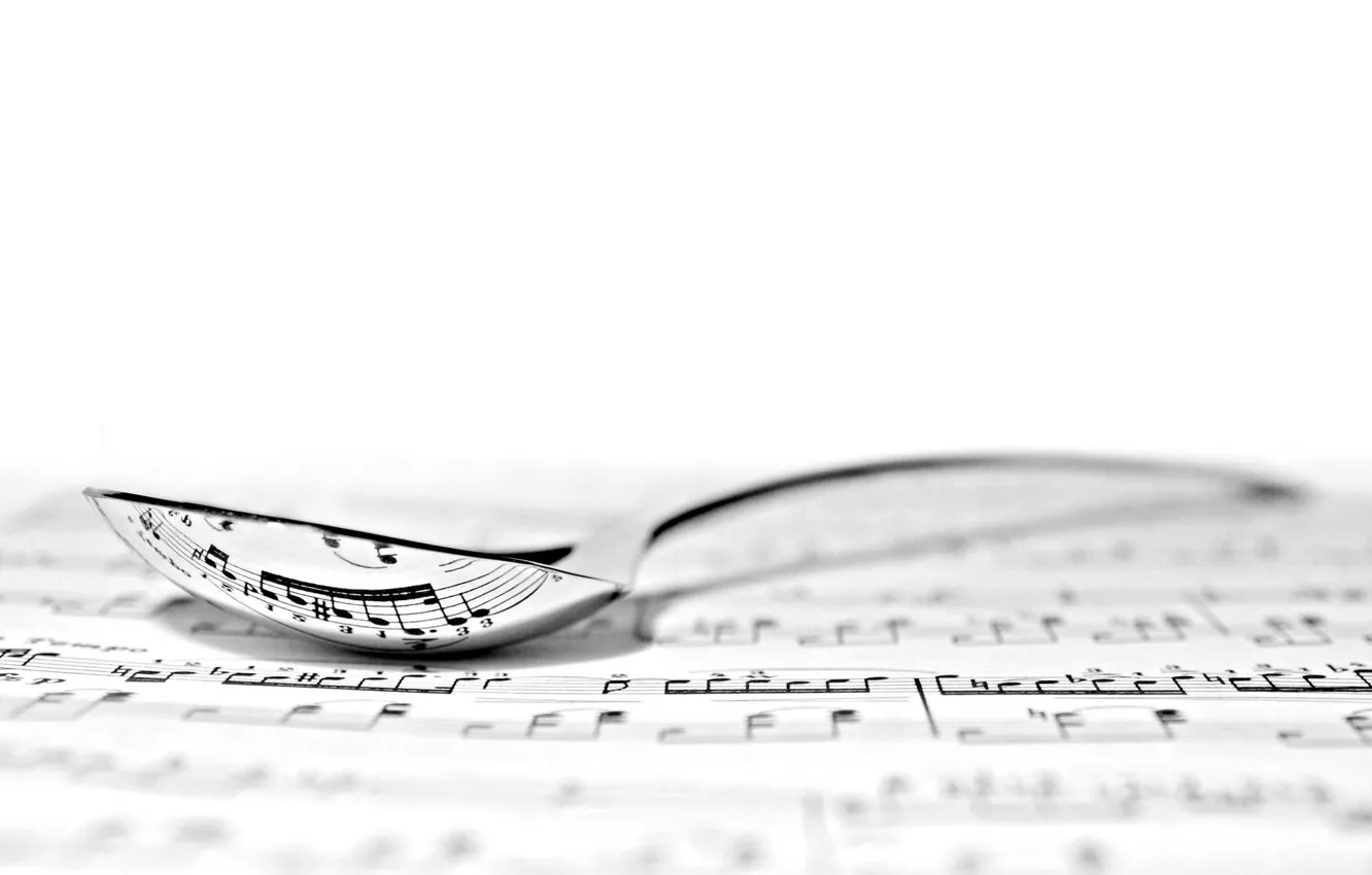 Photo wallpaper notes, background, spoon