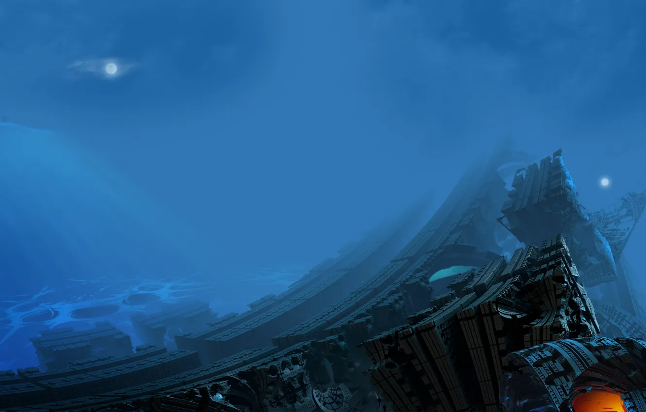 Photo wallpaper construction, object, Misty Moons