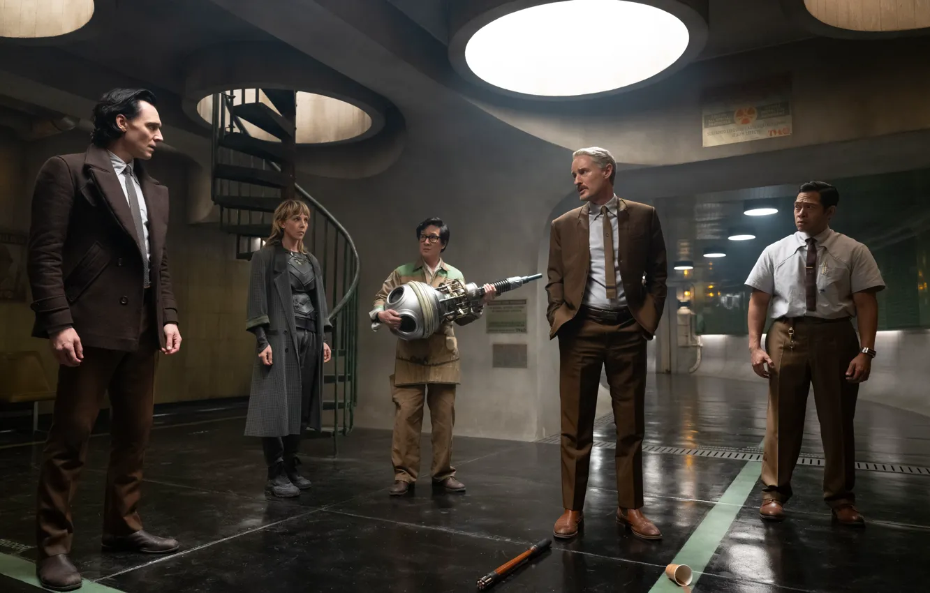 Photo wallpaper Mobius, Loki, Tom Hiddleston, Owen Wilson, Season 2, Marvel Studios, Sylvie, Sophia Di Martino