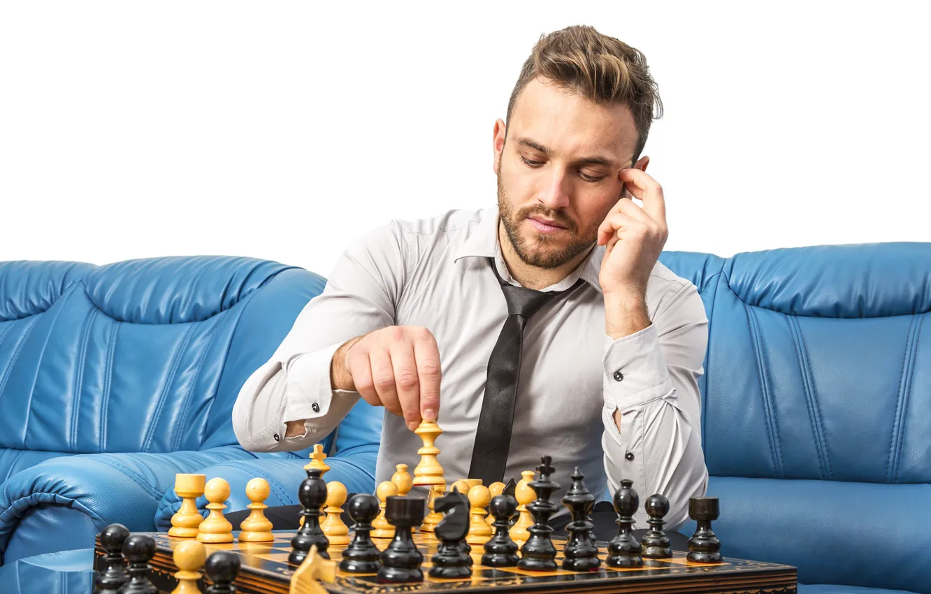 Photo wallpaper look, chess, male, shirt