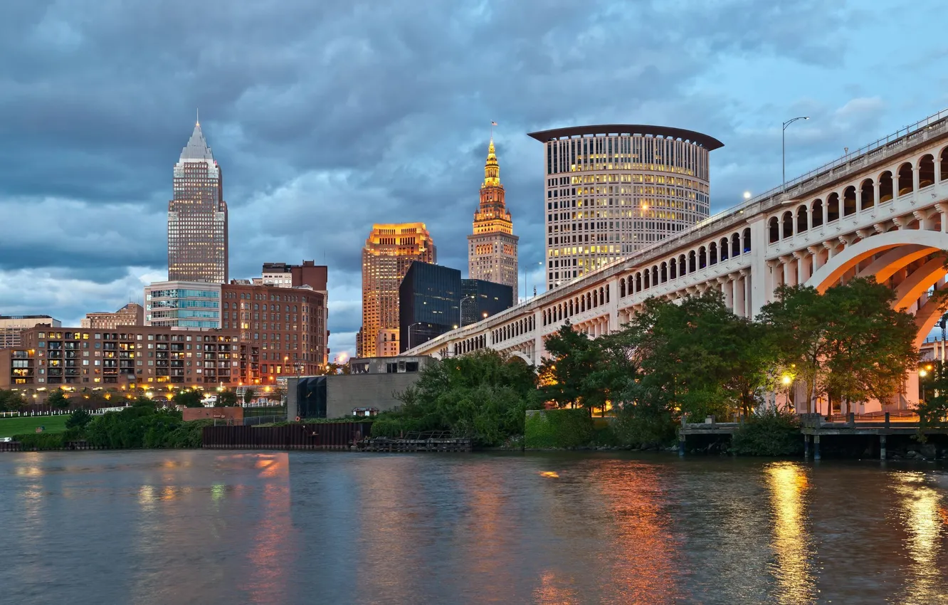 Photo wallpaper city, the city, USA, Cleveland, Ohio, Cleveland