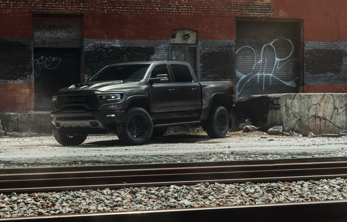 Photo wallpaper Dodge, Front, Side, pickup, Ram, Garage, Dodge Ram