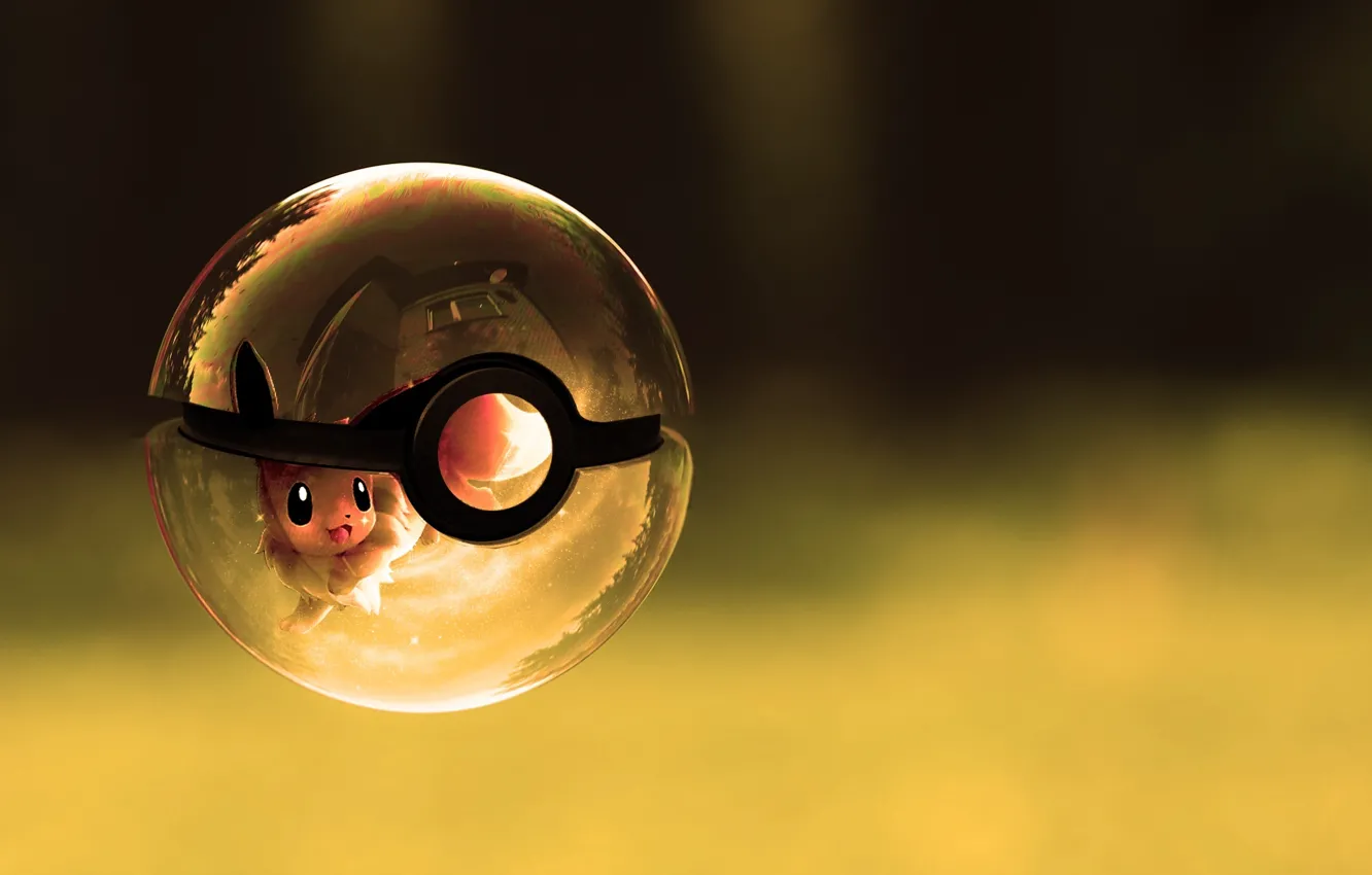 Photo wallpaper glass, ship, ball, pokemon
