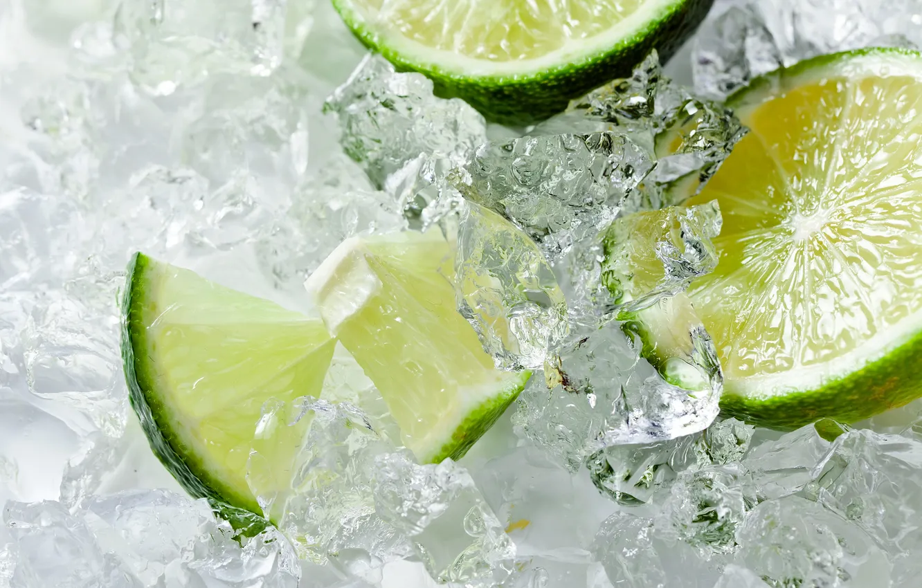 Photo wallpaper ice, lime, citrus, ice, lime, citrus