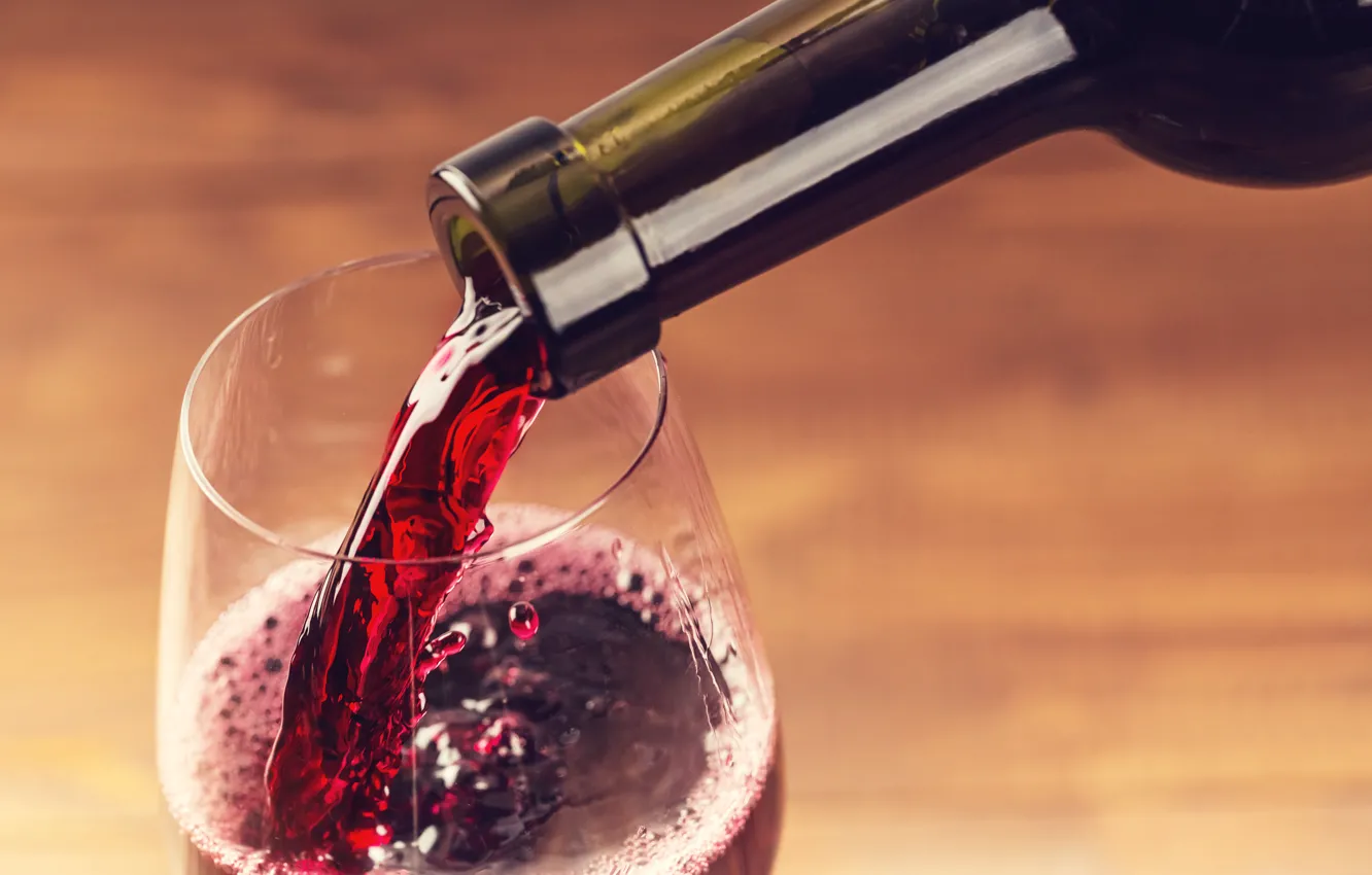 Photo wallpaper red, glass, wine, liquid, drink, bottle