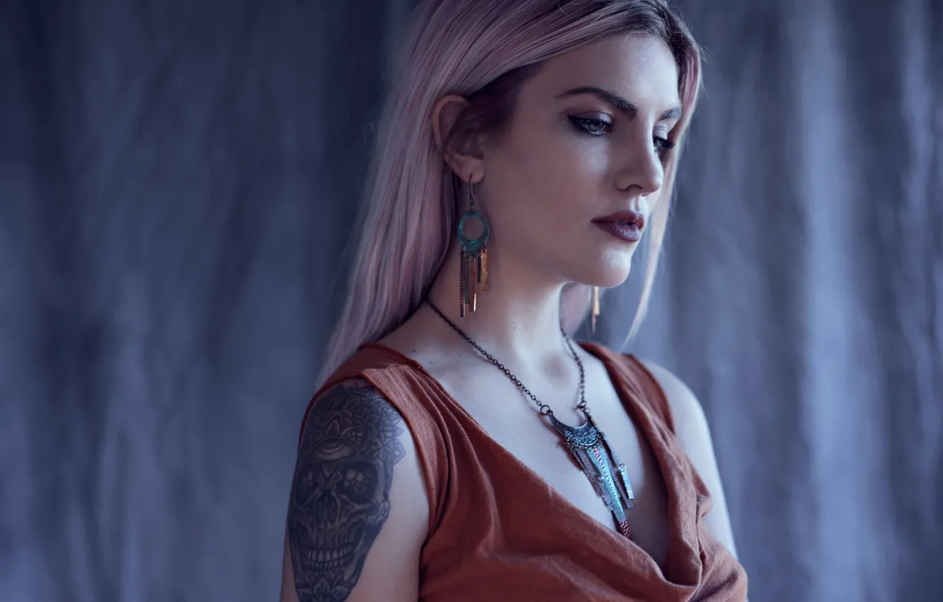 Photo wallpaper girl, tattoo, Emily