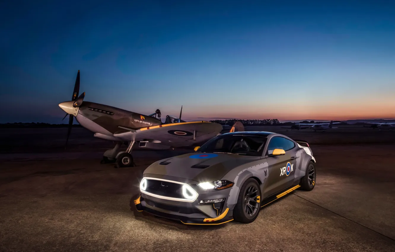 Photo wallpaper Ford, the evening, RTR, 2018, Mustang GT, Eagle Squadron
