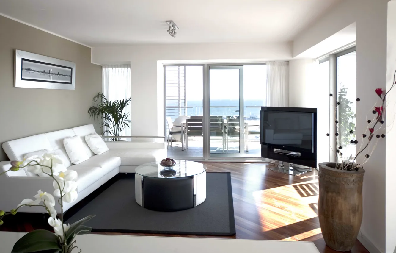 Photo wallpaper interior, terrace, balcony, design. living room