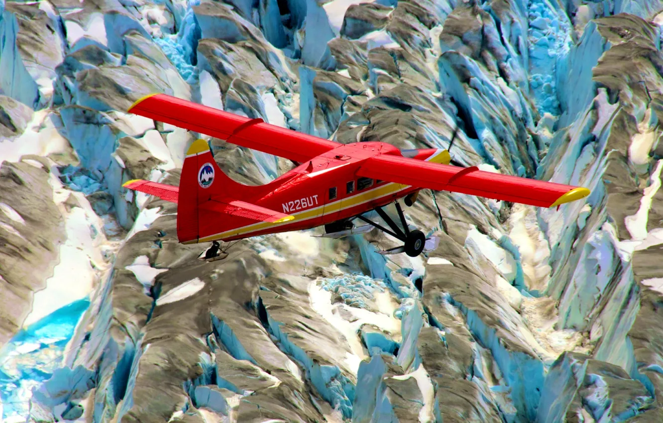 Photo wallpaper aviation, mountains, the plane