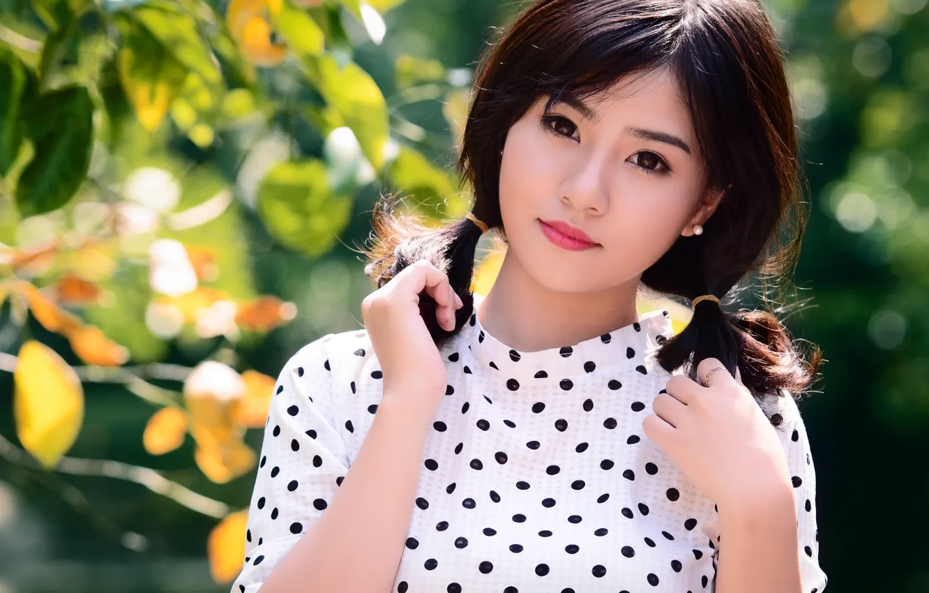 Photo wallpaper face, background, Asian, beauty