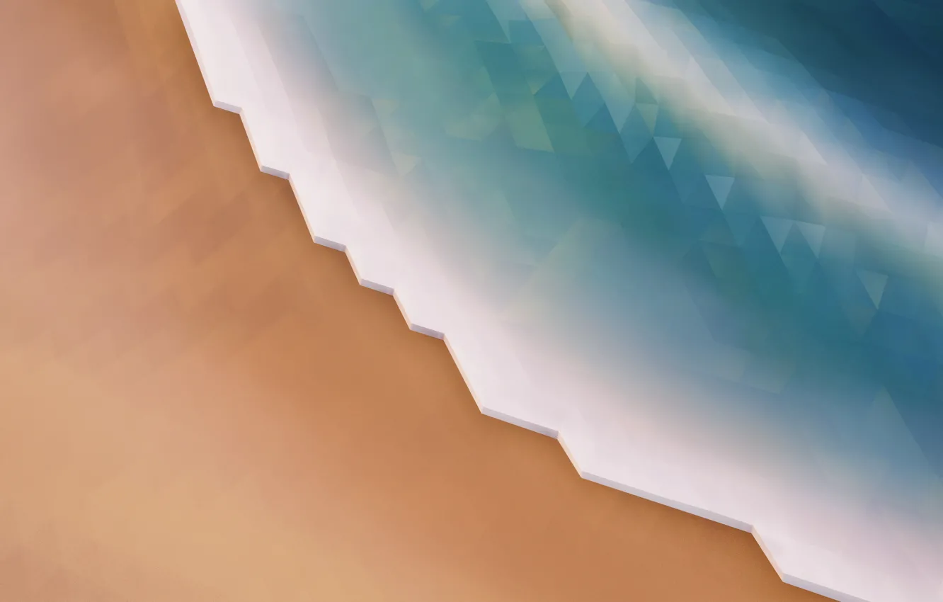 Photo wallpaper sea, wave, beach, shore, polygon