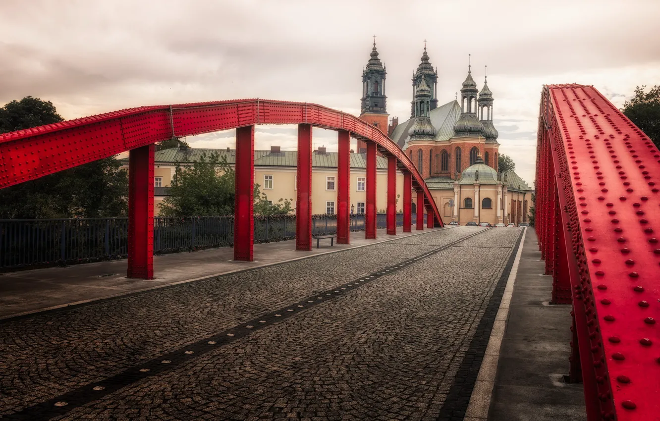 Photo wallpaper Poland, Poznan, Bishop Jordan Bridge