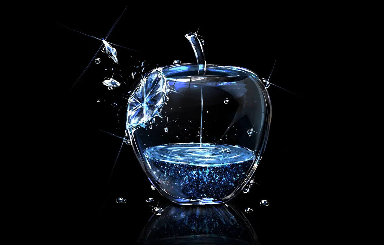 Photo wallpaper water, Apple, fantasy, by cocon, crystal