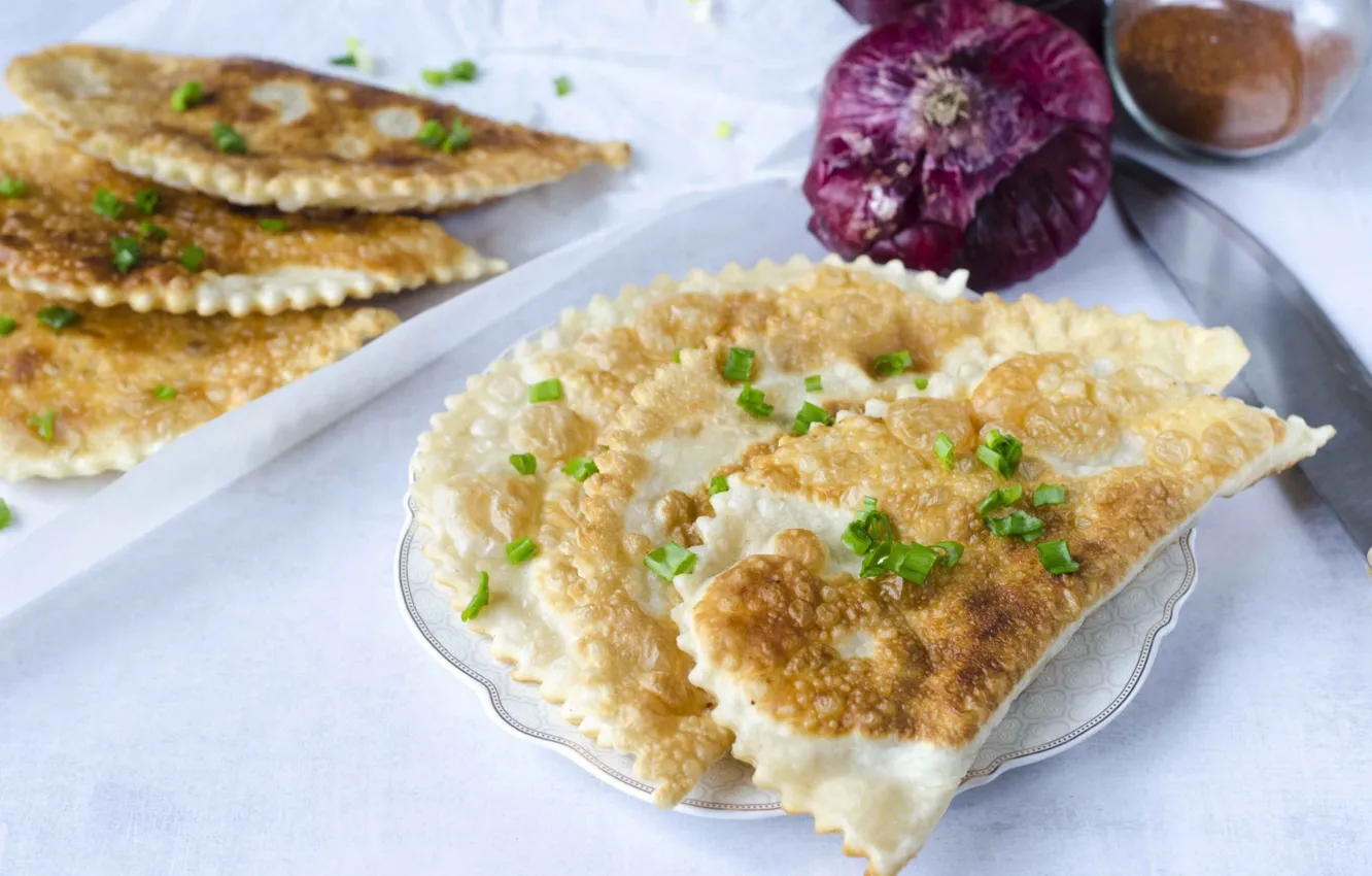 Photo wallpaper bow, sauce, adjika, cheburek