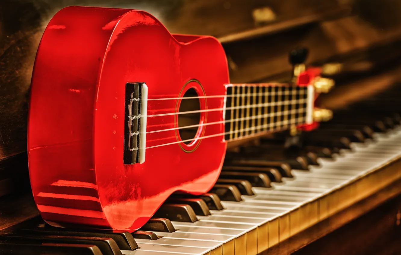 Photo wallpaper music, guitar, piano