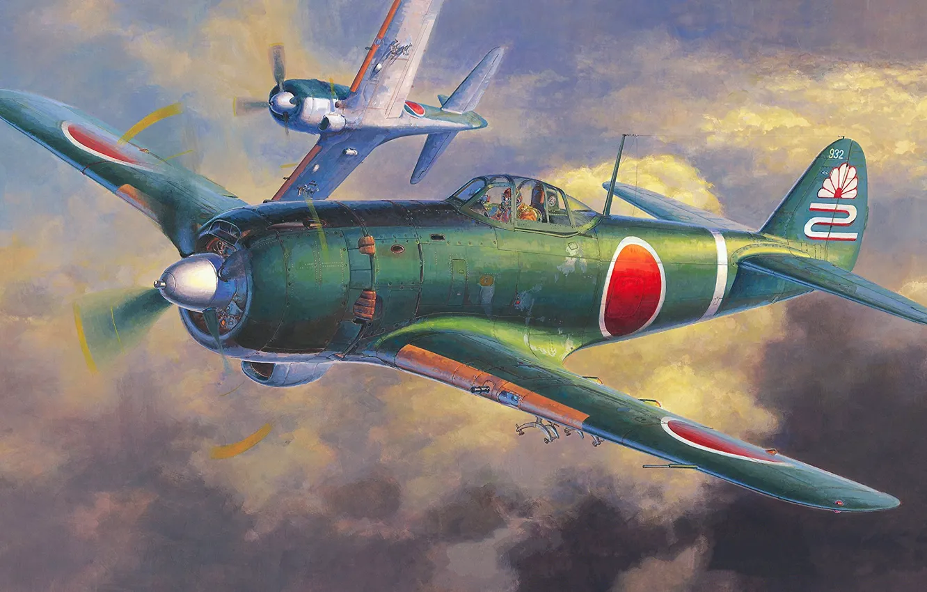 Photo wallpaper Japan, fighter, Nakajima, Ki-84, combat aircraft, JAAF, Radial engine, Ki-84 Hayate