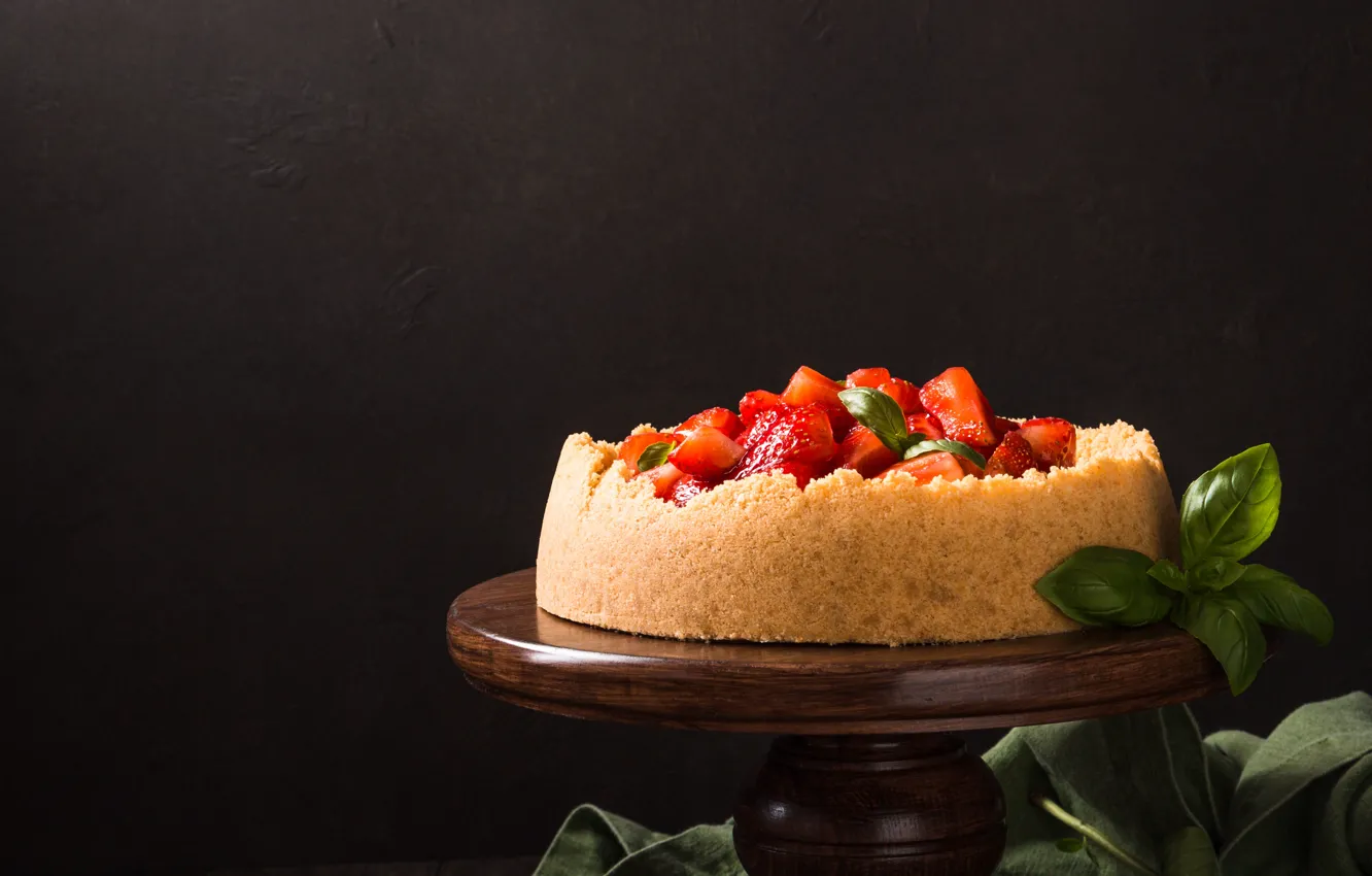 Photo wallpaper berries, strawberry, cake