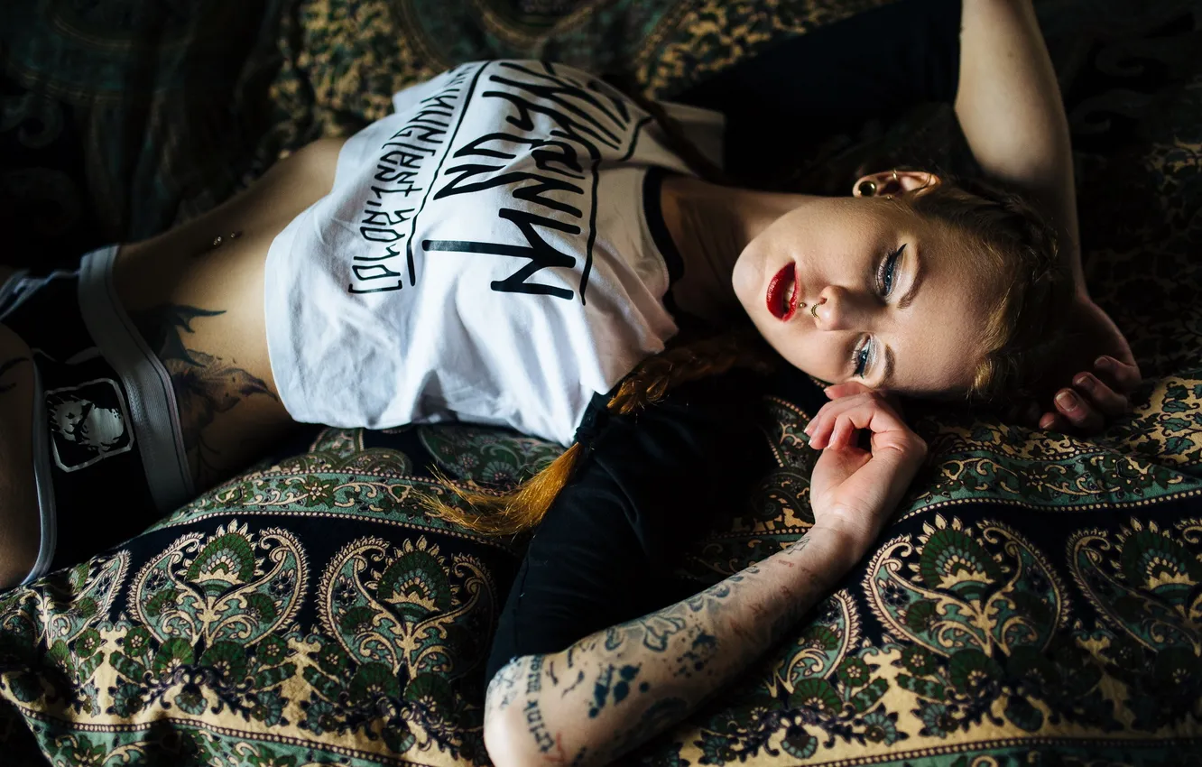 Photo wallpaper girl, pose, background