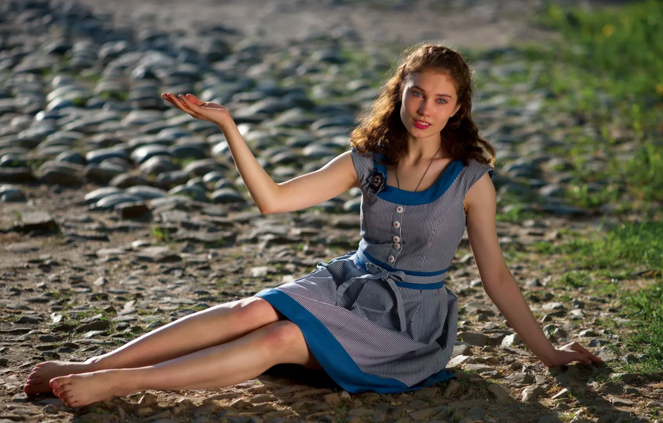 Photo wallpaper girl, sweetheart, dress, legs, Beloslav