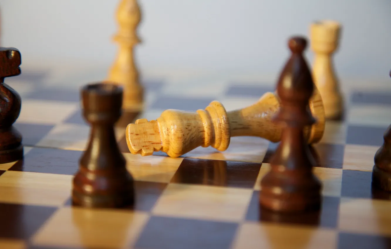Photo wallpaper macro, chess, figure