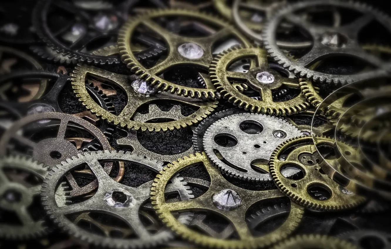 Photo wallpaper macro, background, Gear