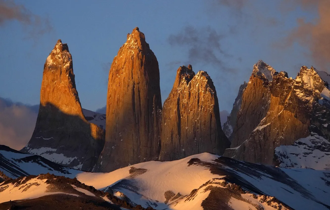 Photo wallpaper mountains, the evening, fangs, Teeth