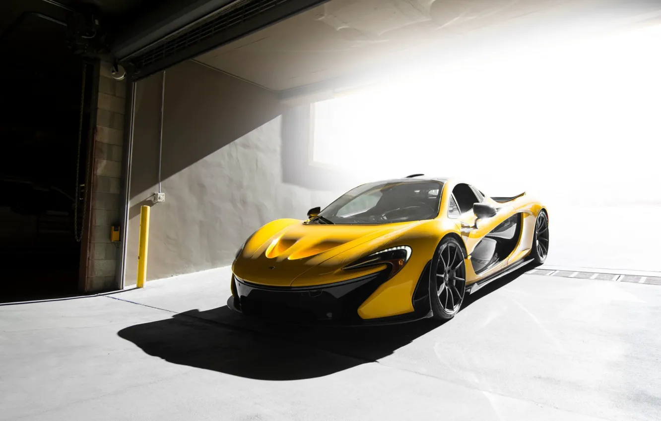 Photo wallpaper McLaren, Front, Yellow, Supercar, Ligth, Figth