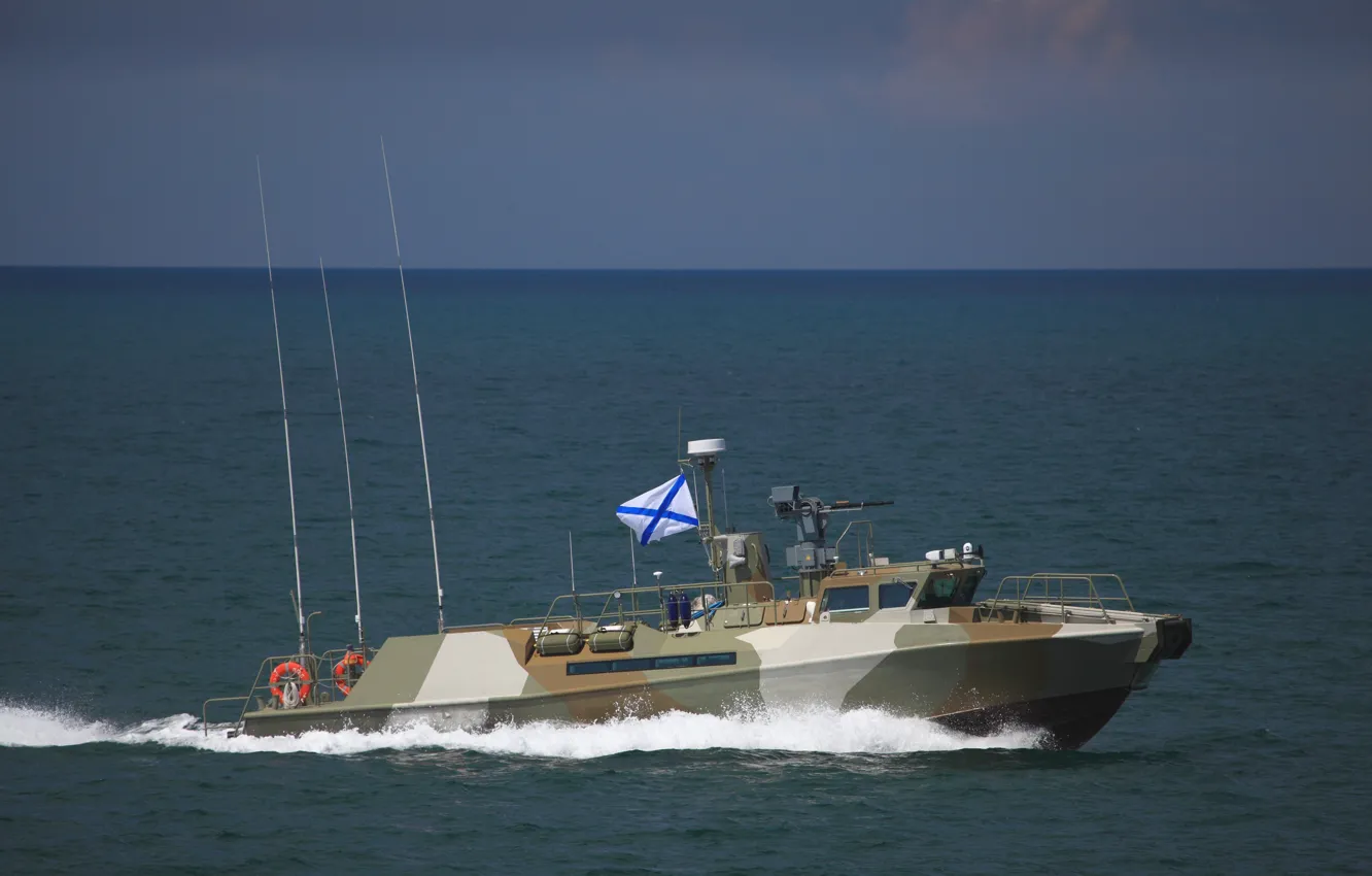 Photo wallpaper boat, Raptor, sea, patrol, The black sea, anti-sabotage