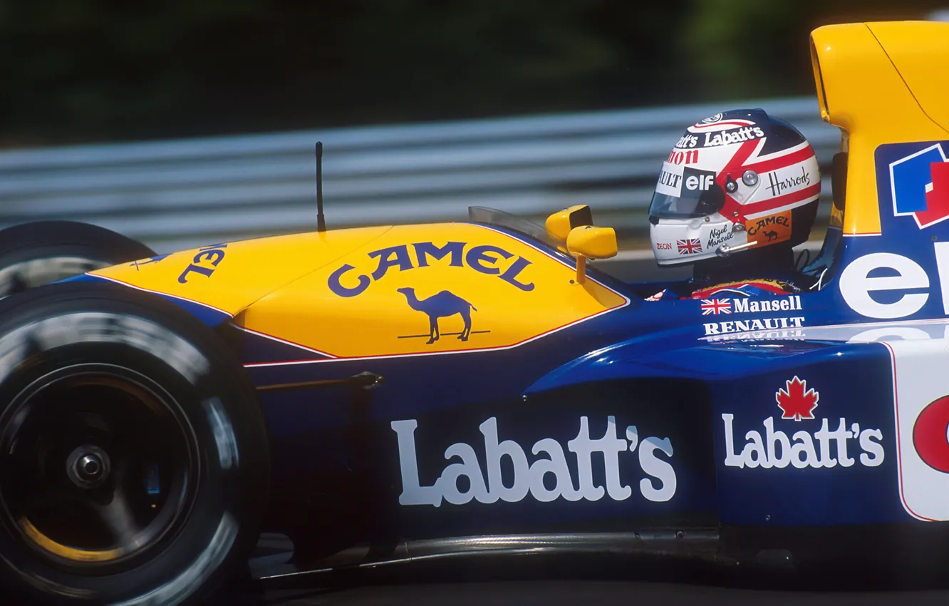 Photo wallpaper Williams, Nigel Mansell, Season 1992, GP Hungarian, FW14B