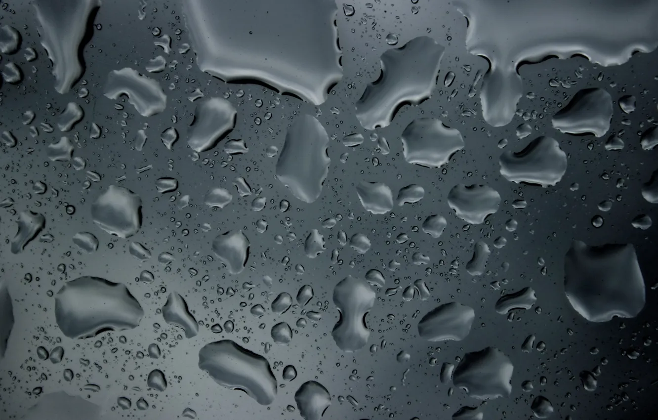 Photo wallpaper water, drops, surface, grey