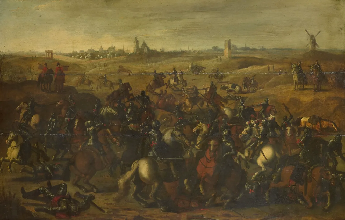 Photo wallpaper oil, picture, 1650, Sebastian Vranx, Sebastiaan Vrancx, in the Fugt wasteland, The battle between Breote …