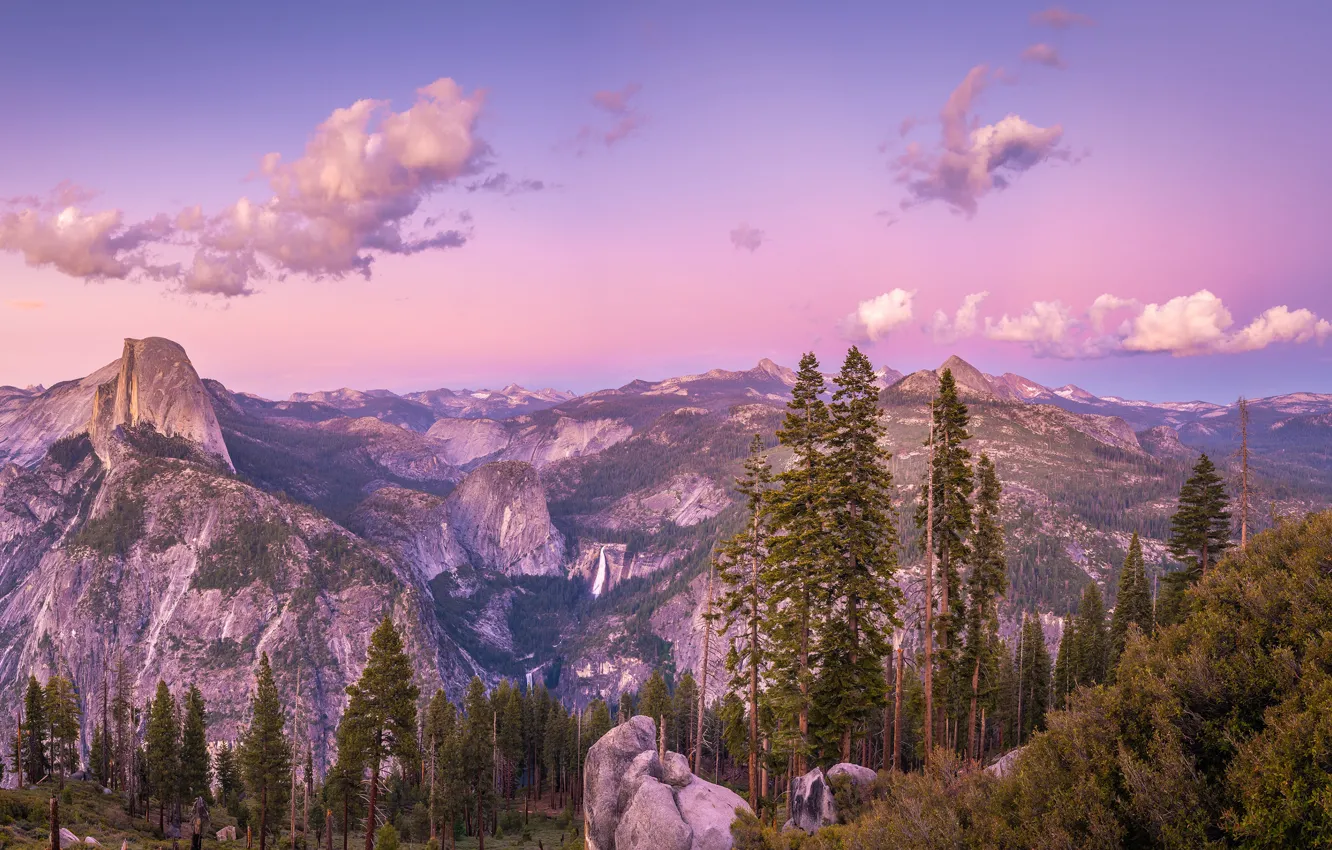Photo wallpaper trees, mountains, CA, USA, Yosemite, California, Yosemite Valley, Glacier Point