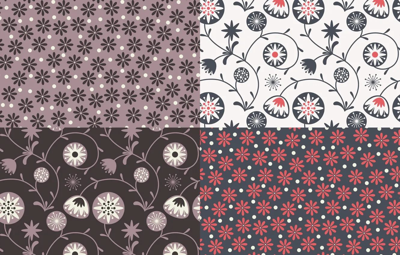 Photo wallpaper flowers, pattern, texture